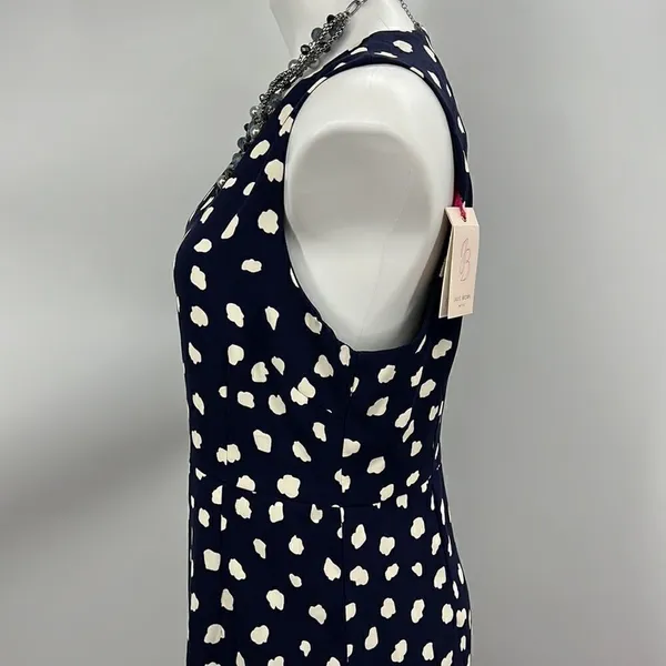 Julie Brown navy blue white spots sleeveless dress - Image 3