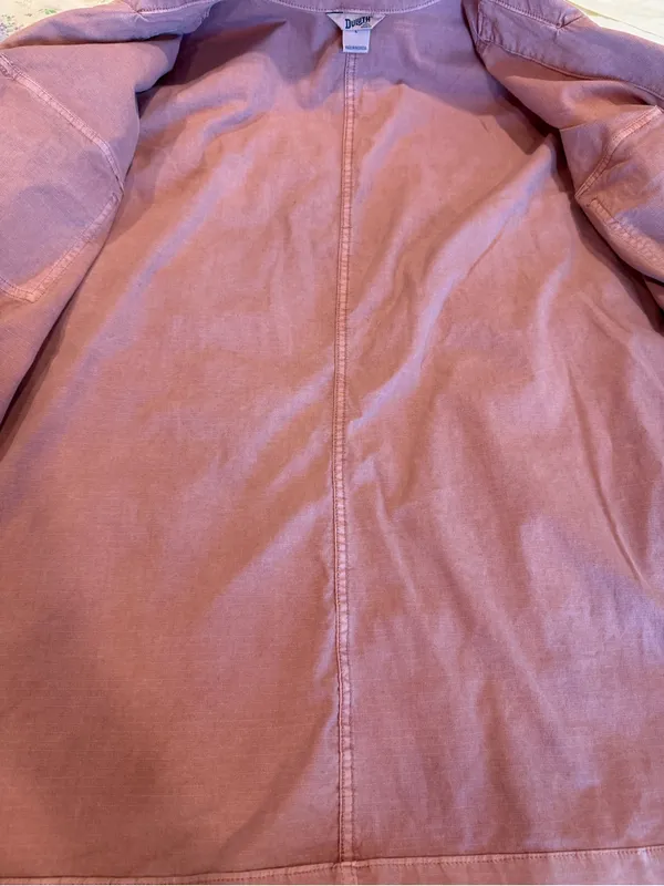 Duluth Trading Utility Field Jacket L Pink Cotton Stretch 4 Pocket Workwear - Image 11