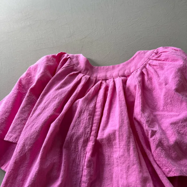 Boutique Pink Cotton Flutter Sleeve Babydoll Dress - Image 9