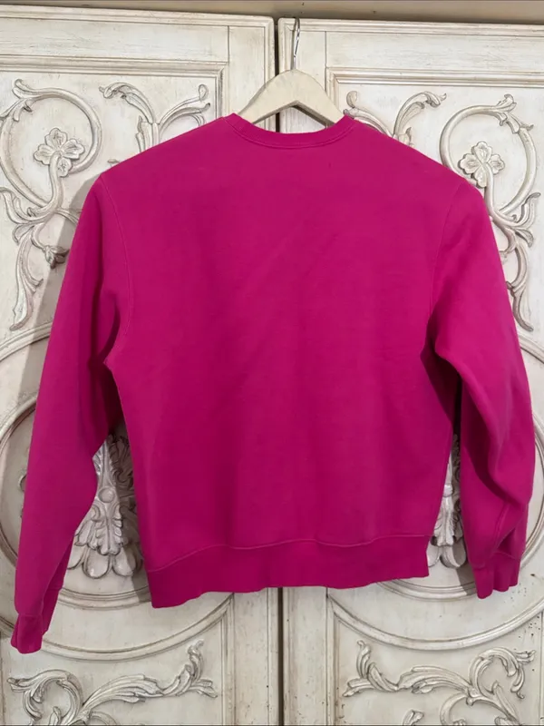 Fleo Cotton Blend Vibrant Pink Long Sleeve Pullover Crewneck Size Small - Image 7