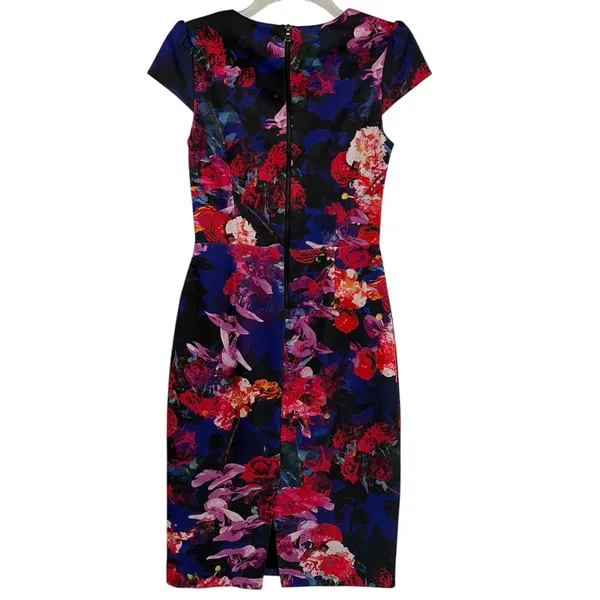 Betsey Johnson Floral Sheath Dress Sz 2 Dark Romantic Preppy Corpcore Garden - Image 6