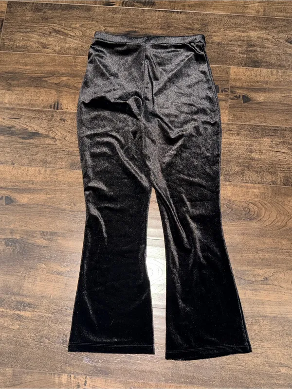 Wild Fable Black Velvet Flare Pants - Image 2