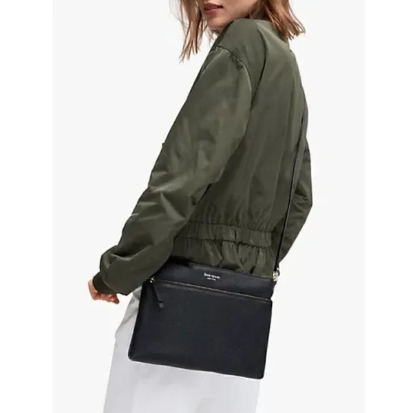 Kate Spade Black Polly Medium Pebble Leather Adjustable Crossbody Bag‎ - Image 2
