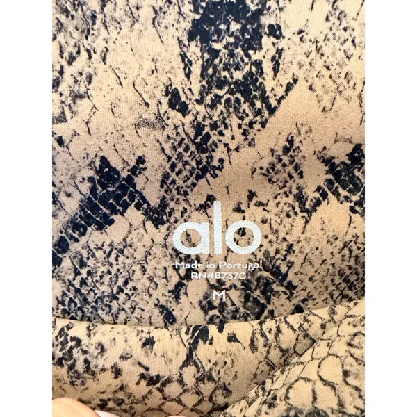 Alo Yoga High Waist Snakeskin Vapor Leggings Tan Black Animal Print Size M - Image 5