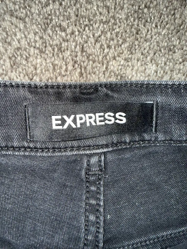 Express Extreme High Rise Shortie Black Denim Shorts Size 4 - Image 2