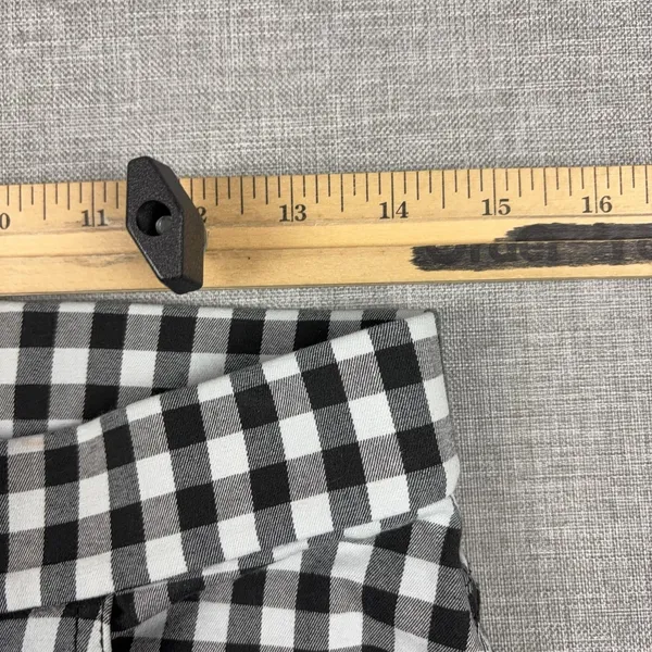 Free People Pants Womens Large Black White Gingham Twill Stretch Crop Kick Flare - Image 8