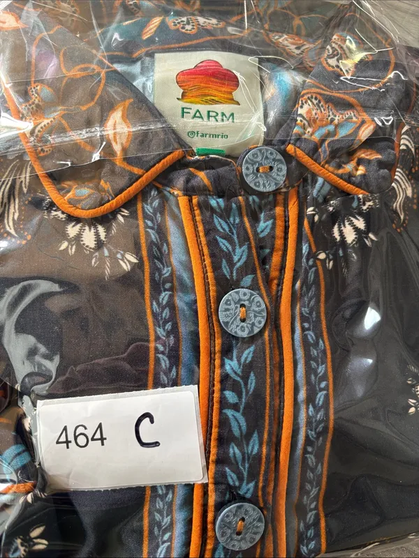 FARM Rio Navy Floral Button-Front Blouse with Blue & Cream Accents - Image 9