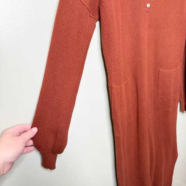 Natural Life On The Road Again Sweater Dress Midi Rust Orange Brown Small Medium - Image 7