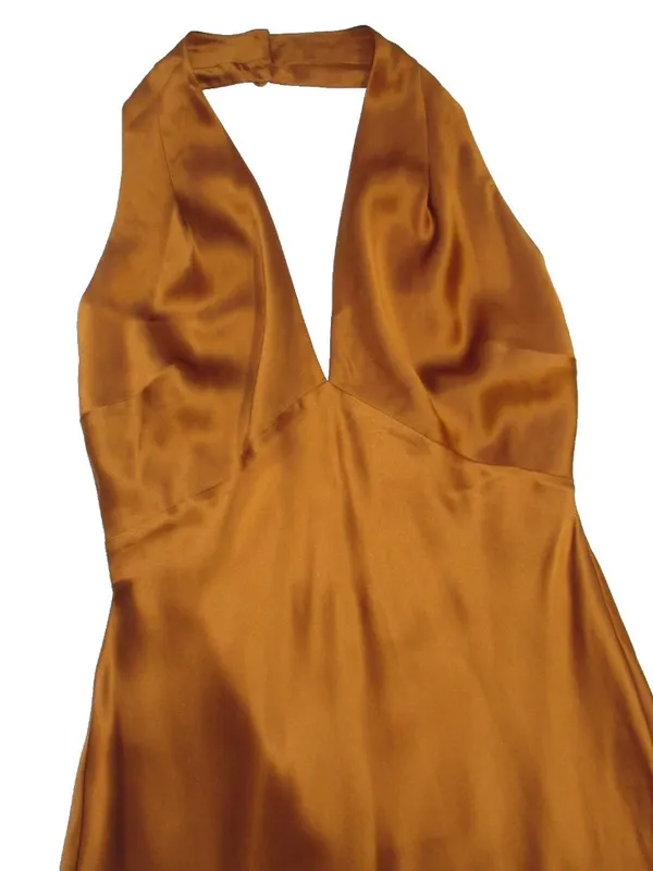 NWT Reformation Daniela in Copper Silk Halter Maxi Dress 4 - Image 8