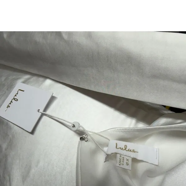 Lulus Womens White Satin Strapless Maxi Dress XS - Image 10