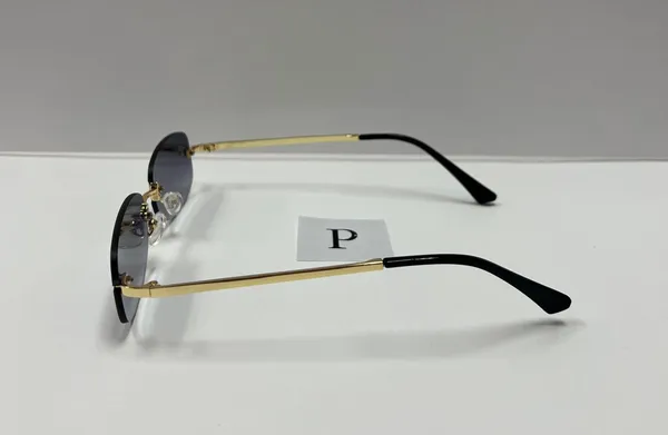 Rimless retro sunglasses / gray lenses sunglasses / small rectangle sunglasses - Image 3