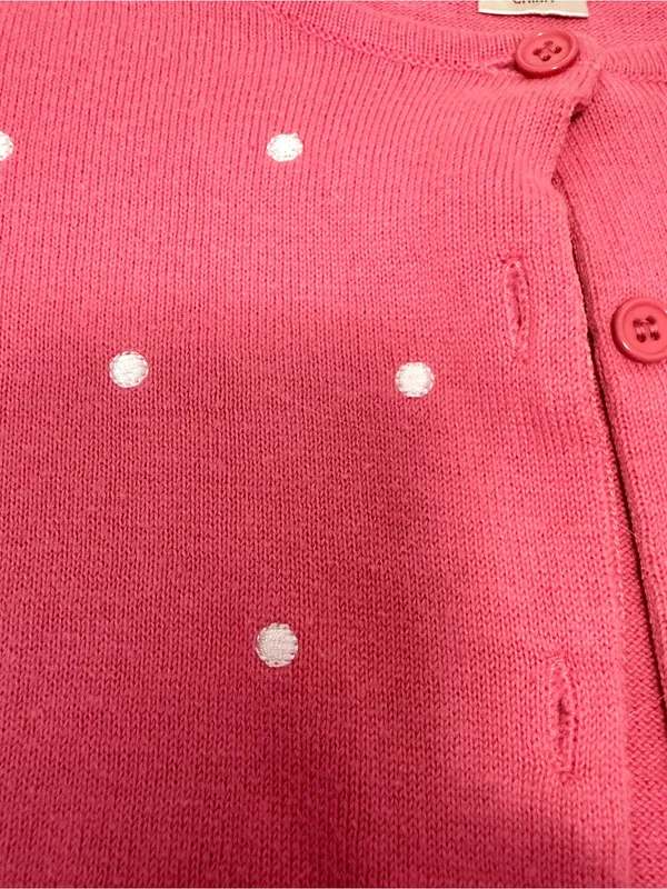 Vintage 90s Baxter & Wells Pink Polka Dot Cotton Cardigan Sweater Small Y2K‎ - Image 6