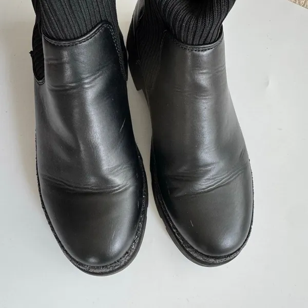 Steve Madden Boots Womens 5 M Black Jrobinn Chelsea Ankle Faux Leather Pull On - Image 6