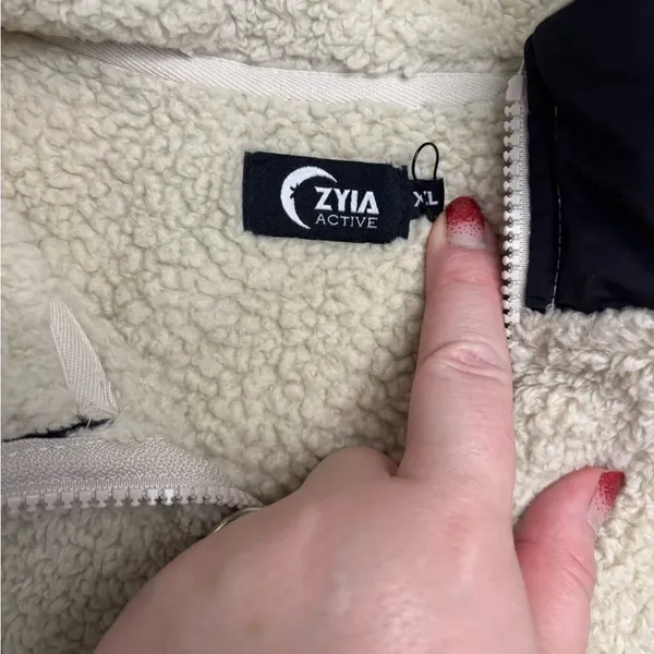 ZYIA Active Women’s Size XL Teddy Sherpa Fleece 1/4 Zip Cozy Warm Cream Soft - Image 7