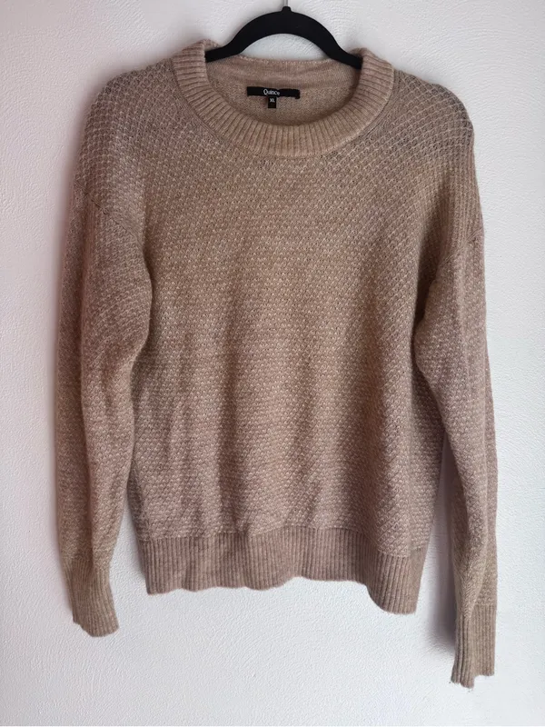 Quince Tan/Light Brown Crewneck Wool Sweater - Image 2