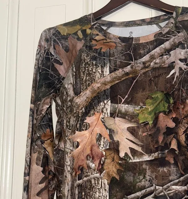 Camo Long Sleeve Tee Brown Size XS - Image 3