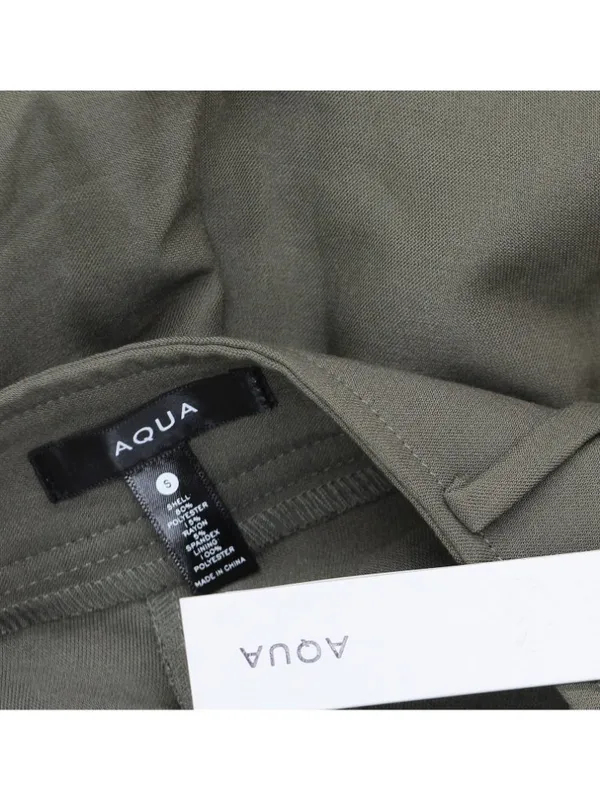 NWT Aqua Womens Folded Button Leg Balloon Pants Trousers IPL80854 Olive Green S - Image 5
