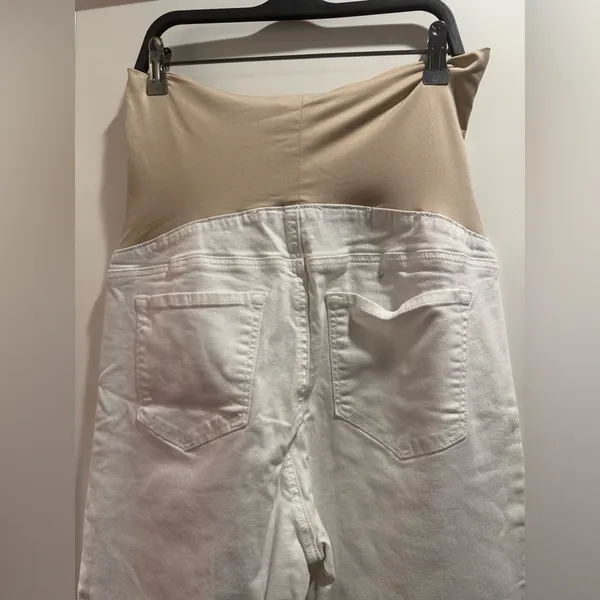 Loft Maternity White stretch‎ denim Size 8 - Image 5