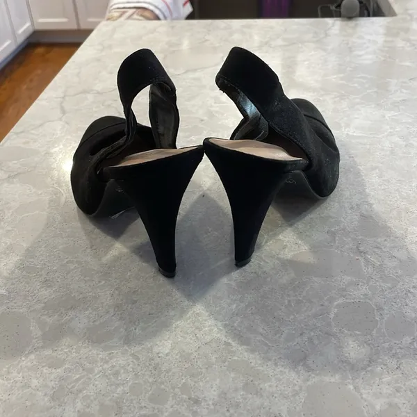 EUC M & S collection velour sling back heels - Image 3