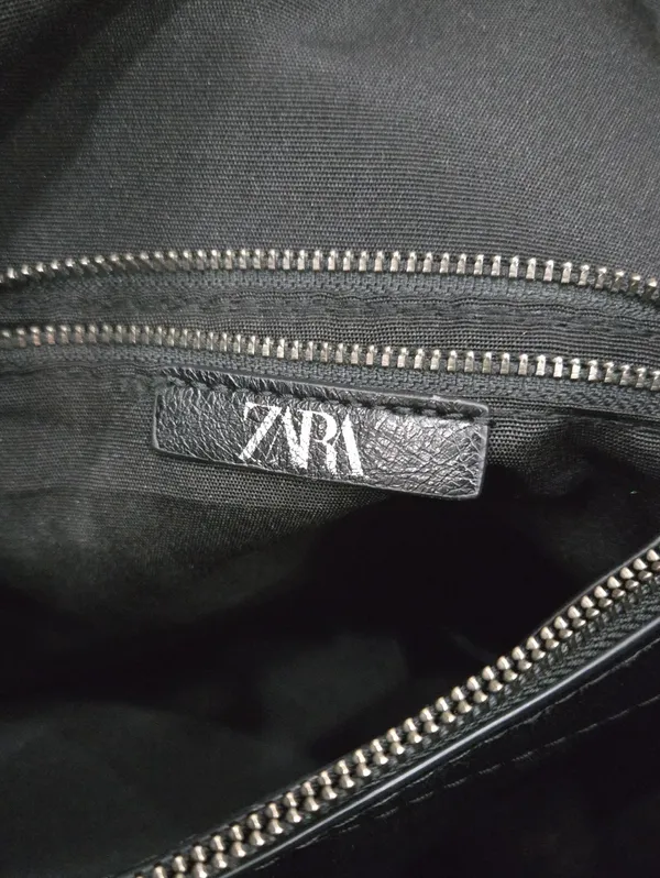 Zara Classic Black Faux-leather Tote Bag With Dual Shoulder Straps Big Capacity - Image 6