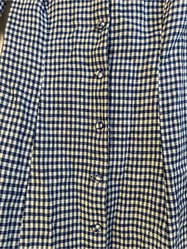 Women’s Reformation Newbury Gingham Print Button Front Linen Midi Dress Size 4 - Image 5