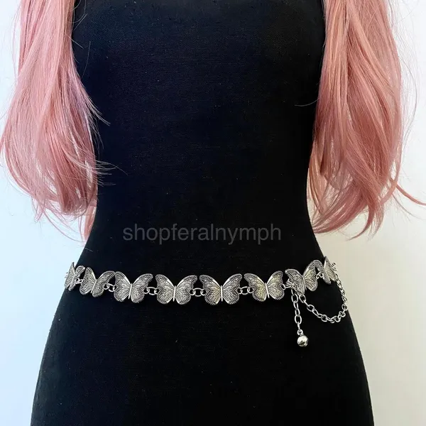 Silver Y2K Butterfly Fairycore Waist Chain Belt, Fits 13 to 35 Inches, X7GA1370 - Image 2