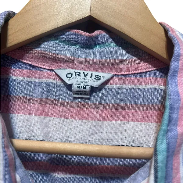 Orvis Women's Short Sleeve Linen Blend‎ Button-Up Shirt Size Medium - Image 9