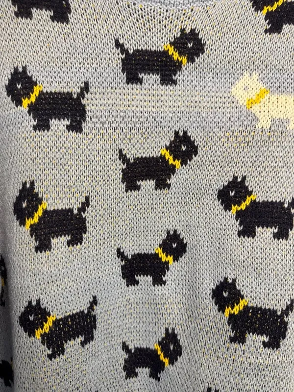 Stranger things no boundaries large light blue sweater new novelty dog print - Image 5
