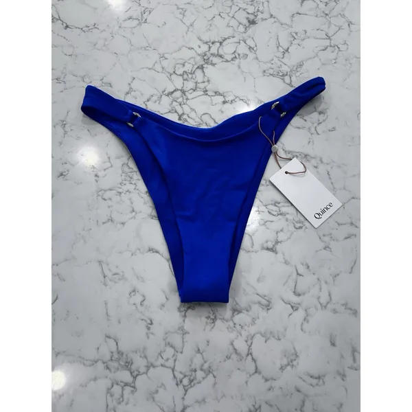 NWT Quince Electric Blue Italian High-Leg Ring Bikini Bottom Medium - Image 3