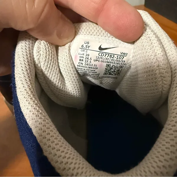 Nike Court Borough Mid 2 GS Navy Blue White Sneaker cd7782-107 Size W8‎ Y6.5 - Image 6