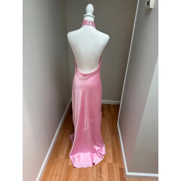 Show Me Your Mumu Jasmine Halter Maxi Dress Light Pink Luxe Satin Size Medium - Image 7