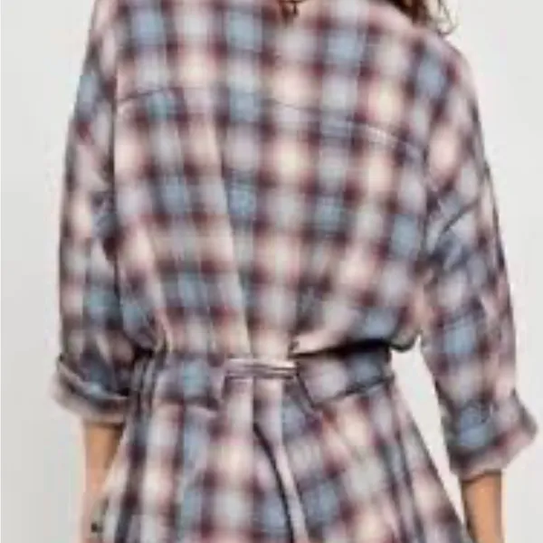 Free People Before I Let Go Plaid Romper Oversized Size Small - Image 12