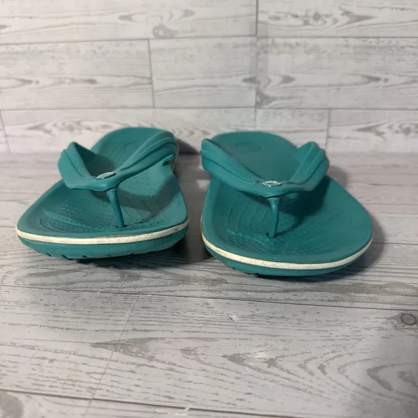 Crocs Classic II Flip Flops Teal Green Unisex Sandals Size Men 7 Women 9 206119 - Image 3