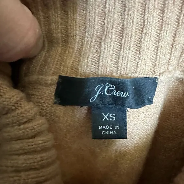 J Crew camel cowl neck alpaca wool blend XS pullover sweater Tan - Image 4