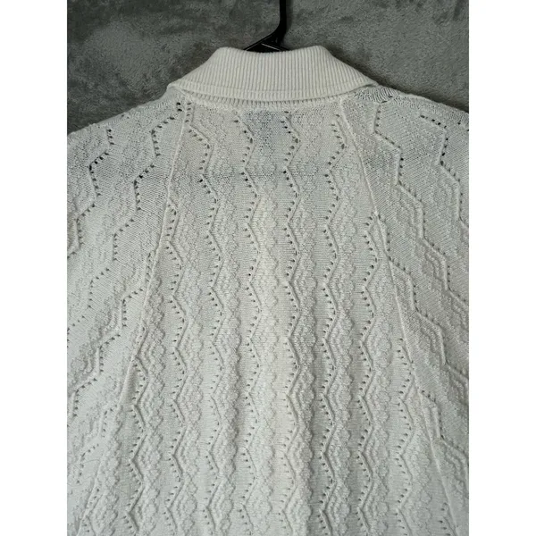 Vintage Crochet Knit Cape Poncho Button Front Cottagecore Coquette Grannycore XL - Image 4