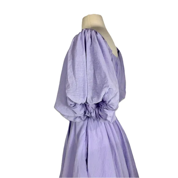 Altard State Dress Med Purple Lilac Babydoll Mini Layered Puff Sleeve Fairy - Image 5
