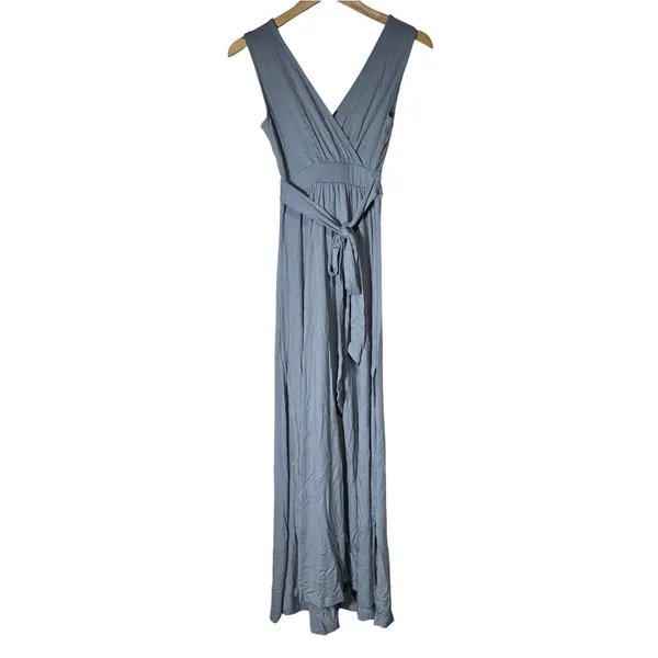 Lulus Dusty Mint Boho Sleeveless Maxi Dress Tie Waist 44552 XS New - Image 3