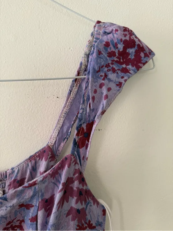 Reformation Bryson Dress Midi Length in Morning Dew Purple Floral Size 4 Viscose - Image 7