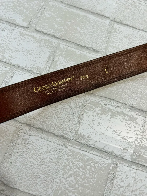 Women's Brown Textured Leather Belt with Silver Buckle - Image 5