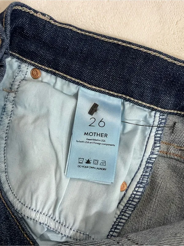 MOTHER Straight Leg The Rascal Skimp Jeans in Dark Blue Wash Size 26 - Image 9