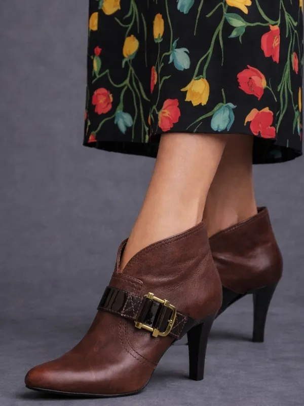 French Connection Leather Women's Brown Ankle Boots Size 40 9US - Image 2