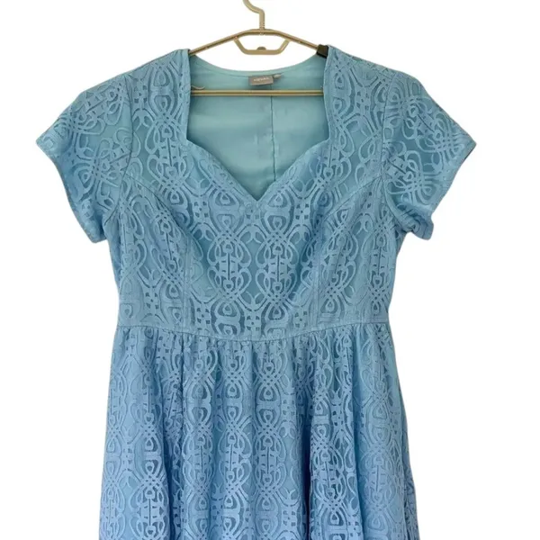 eShakti Knee Length‎ Dress 2x 20W Rush Week Lace Fit Flare Feminine - Image 14