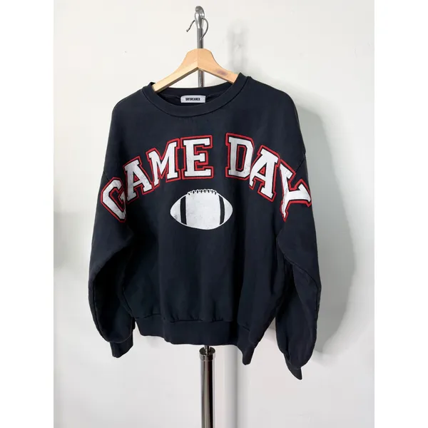 Daydreamer Game Day Sweatshirt Charcoal Football Graphic Oversized L/XL - Image 4