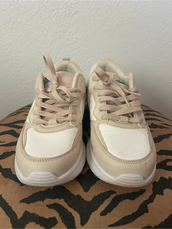 Avia Lace Up Air Neutral Beige and White Women's Athletic Sneakers 9 - Image 2
