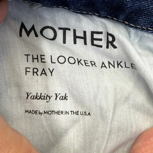 Mother The Stunner Step Fray High Rise Skinny Jeans Dark Wash Size 26 - Image 3