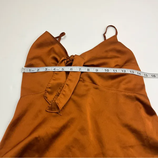 Abercrombie‎ & Fitch Satin Tie-Front Camisole Brown Womens Size Large Y2K *FLAWS - Image 12
