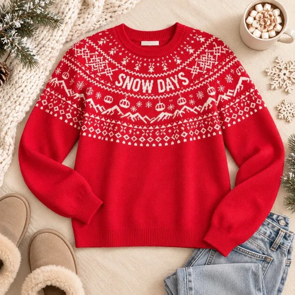 Wondershop Target Red Snow Days Fair Isle Christmas Sweater Womens XXL NWT - Image 3