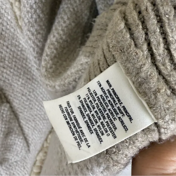 Anthropologie Sleeping on Snow Beige Sherpa Lining Coat Long Sweater - Image 7