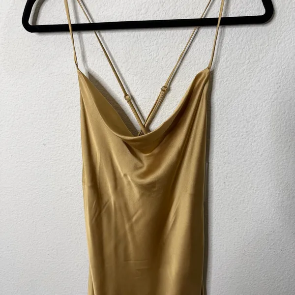 NWT Show Me Your Mumu‎ Verona Cowl Dress True Gold Womens Size S - Image 4