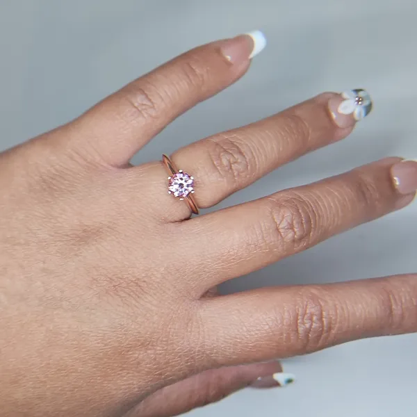 1ct Pink Moissanite, Rosegold. Size 6 - Image 7